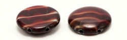 #09.00 5 Stck. 2-Hole Cabochon 18x5mm - Crystal Oxblood/Opal White Marmoriert