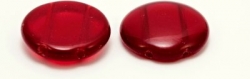 #07.01 5 Stck. 2-Hole Cabochon 18x5mm - Tr Dk Ruby