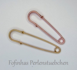 1 Stück Kilt-/Sicherheisnadel  65 mm aus Metall - roségold-farben