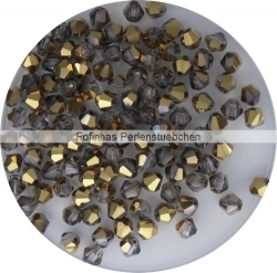 1 Strang Bicone 4 mm half gold metallic (120 Stück)