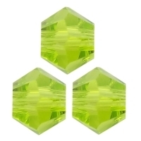 1 Strang Bicone 4 mm tr. olivine (120 Stück)