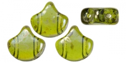 #06.00 - 25 Stück Matubo Ginko Leaf Bead 7.5x7.5mm - Olivine - Rembrandt