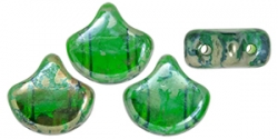 #08.00 - 25 Stück Matubo Ginko Leaf Bead 7.5x7.5mm - Chrysolite - Rembrandt