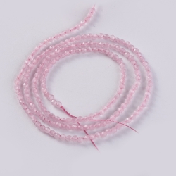 190 facetierte runde Perlen Ø 2mm satin pink