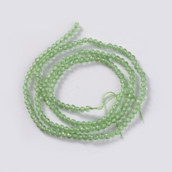 190 facetierte runde Perlen Ø 2mm tr. peridot