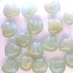 5 Glas-Herzen - 8 mm tr./opal seafoam-multicolor