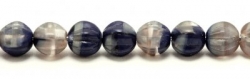 25 Stück Perlen Melone - Ø 6mm Opaque Navy Blue/Black Diamond