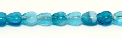 10 Glas-Herzen - 6 mm tr. aqua/sapphire