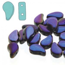 #03.02 - 25 Stück Paisley Beads 8x5 mm - Jet Azure