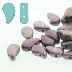 #03.05 - 25 Stück Paisley Beads 8x5 mm - Jet Polychrome Mix Berry