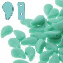 #05.02 - 25 Stück Paisley Beads 8x5 mm - Opaque Green Turquoise