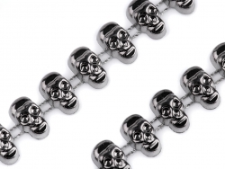 0,5 m Skull-Kette Ø ± 12,0x6,5mm - silber-farben