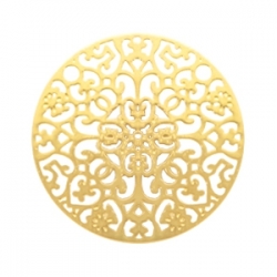 #32 1 Stück Bohemian Zwischenstück rund 23mm Gold-Farben