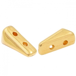 1 Stck. 2-Hole Metallperle ca. 9x5mm (Ø1mm) gold-farben, vergleichbar mit Vexolo Bead