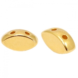 1 Stck. 2-Hole Metallperle ca. 8x4mm (Ø1mm) gold-farben, vergleichbar mit IrisDuo Bead