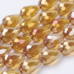 50 facetierter Tropfen 15x10 mm Dk Goldenrod AB