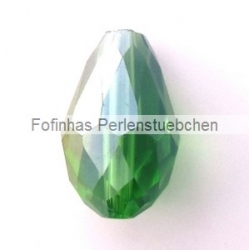 50 facetierter Tropfen 15x10 mm Dk Peridot AB