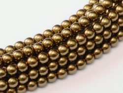 02010/10270 - 1 Strang Perlen Ø 2 mm rund - brass pearl-coating