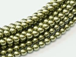 02010/10272 - 1 Strang Perlen Ø 2 mm rund - lt green pearl-coating