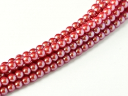 02010/30005 - 1 Strang Perlen Ø 2 mm rund - cranberry pearl shell