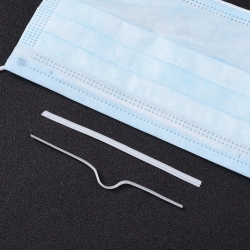 10 Stück - Pe Nasenbrückendraht weiß für Mundabdeckung - 20 cm (7.87") lang; 4 mm breit