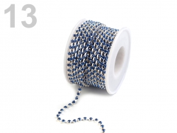 1 m Strasskette cobalt Ø ± 2,9mm - silber