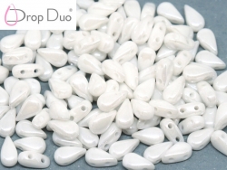 #02.00a - 25 Stück DropDuo Beads 3x6 mm - Chalk White Shimmer