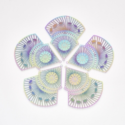 #49 1 Stück Edelstahl Filigree 61.5x52x0.2mm Multicolor-Farben