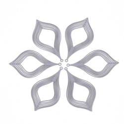 #53 1 Stück Edelstahl Filigree 39x22x0.5mm LightGrey