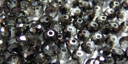 25 facetierte Rondelle 3*4mm crystal metallic black