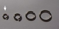 20 Stück Biegeringe 4,5x1mm dick - antiksilberfarben