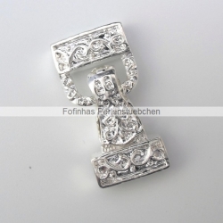 Fold Over Magnetverschluss - 28x13 mm silberfarben