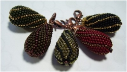 Anleitung umhäkelter Tropfen - 10x20 mm - Längsstreifen - pdf-