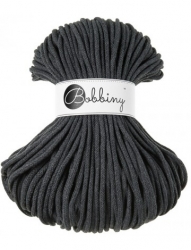 1 m Bobbiny Premium Baumwollkordel in Charcoal (dkl-grau) - Ø 5 mm