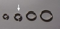 20 Stück Biegeringe 6x1,2mm dick - antiksilberfarben