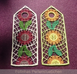 Stickdatei "FSL - Lesezeichen 2" - Sonnenblumen