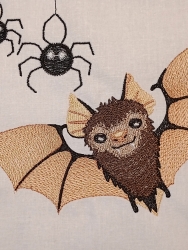 Stickdatei "Vollstick - Fledermaus - Carlos + Spinnen und Spinnennetze"