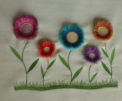 Stickdatei " Fransenblumen-BILD" --- Design Pack