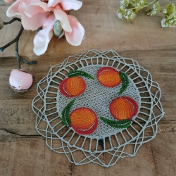 Stickdatei Lace - Marmeladendeckchen - Apricosen-Set