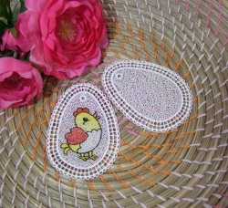 Stickdatei "FSL - Ei" - Variante K - Küken + Blanko --- Design Pack