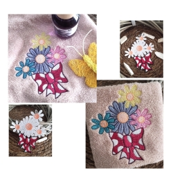 Stickdatei "Daisy-farbig - uni und FSL" - SUPER-Set