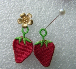 Stickdatei "FSL Ohrschmuck N° 5" - Erdbeere