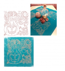 Redwork - "Jacobean-Pumpkin-002" --- Design Pack