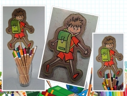 Stickdatei "Vollstick - Ich bin ein Schulkind" - Stabdesign für Junge & Mädchen