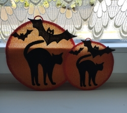 Stickdatei "FSL - Fledermaus-KATZE-Mond" --- Design Pack