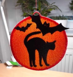 Stickdatei "FSL - Fledermaus-KATZE-Mond" --- Design Pack