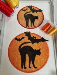 Stickdatei "FSL - Fledermaus-KATZE-Mond" --- Design Pack