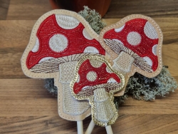 Stickdatei "Vollstick - Fliegenpilz-Stabdesign" --- Design Pack