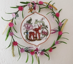 FSL "Fensterbild-Jacobean-Florals-and-Deers" - ca 200x250 mm