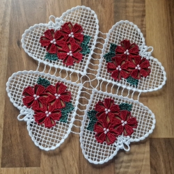 Stickdatei Lace - Deckchen-Set Nr. 16 - (200x200 mm) passend zu Herz-16